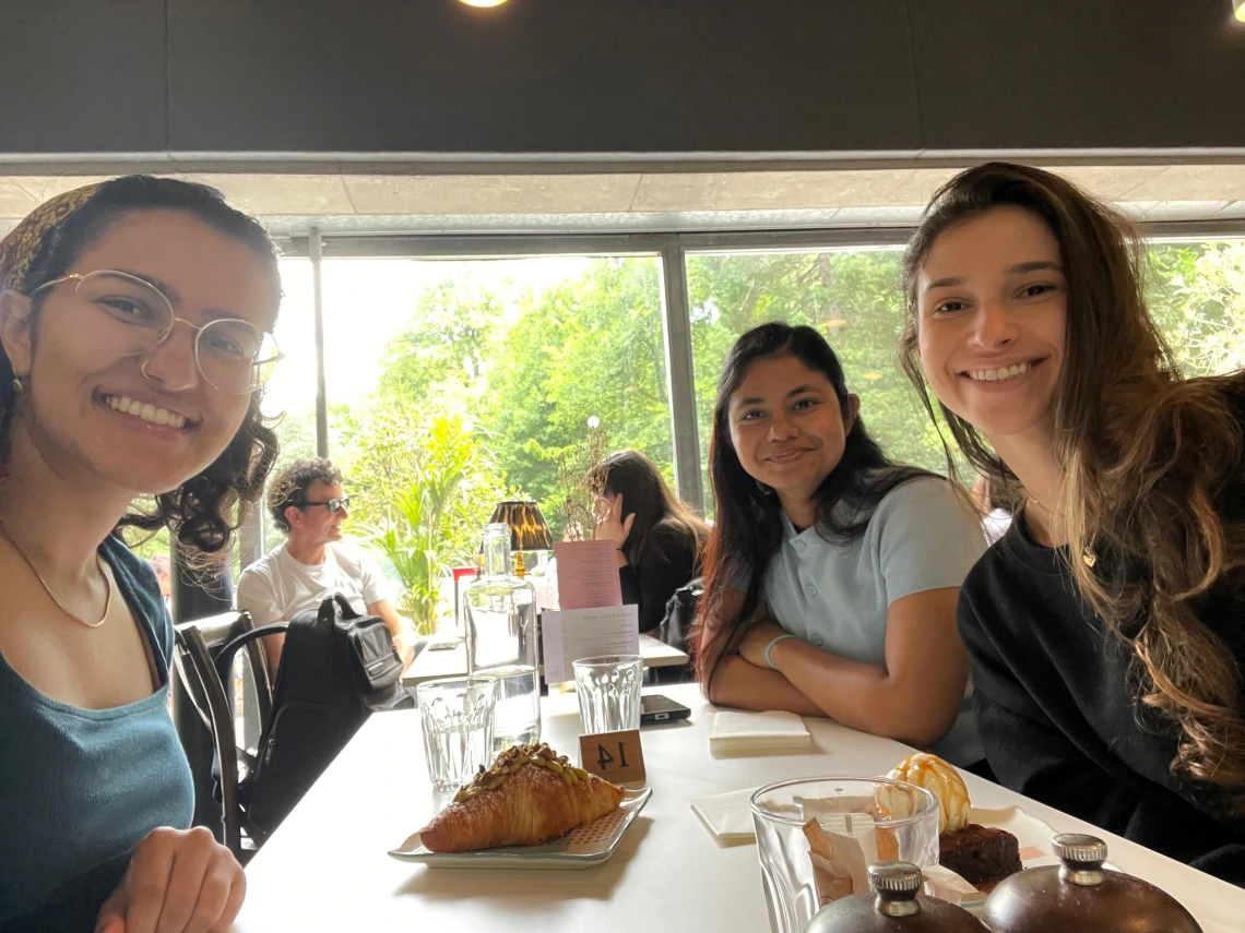 Picture of Arpita enjoying a meal with friends in Cork, Ireland