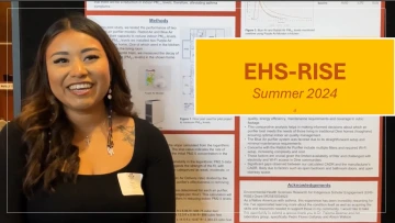 Picture of EHS-RISE student presenting a poster
