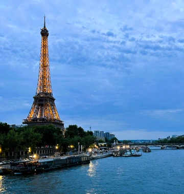 Picture of Eiffel Tower against the evening sky