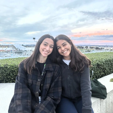 Ava Pal and Mackenzie Lynch watch the sunset in San Diego